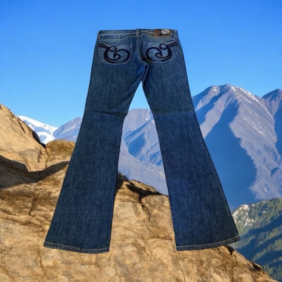 House of Dereon Women’s Y2K Vintage Wide Leg Jeans Blue Size 30/30 - Picture 3 of 12